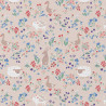 Printed Cotton BERRIES Gray / Red